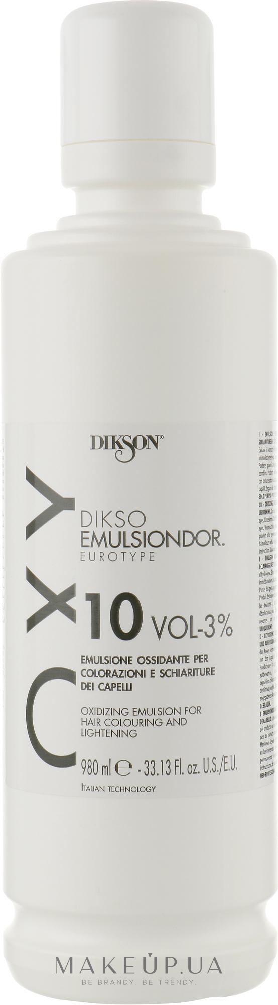 Окислювач для волосся - Dikson Oxy Oxidizing Emulsion For Hair Colouring And Lightening 10 Vol-3% — фото 980ml