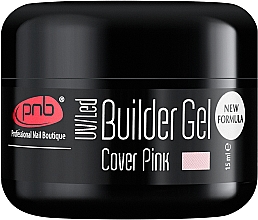 Моделювальний гель камуфлювальний, рожевий - PNB UV/LED Builder Gel Cover Pink — фото N1