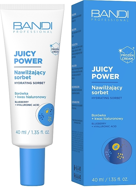 Зволожувальний сорбер для обличчя - Bandi Professional Juicy Power Hydrating Sorbet Blueberry + Hyaluronic Acid — фото N1