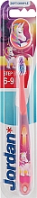 Дитяча зубна щітка Step by Step (6-9) м'яка, з ковпачком, світло-рожева з єдинорогом - Jordan — фото N1
