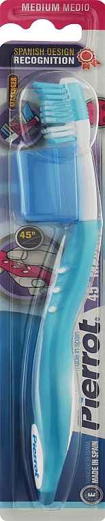 Зубная щетка "Массажер 45°", средняя, голубая - Pierrot Energy — фото N1