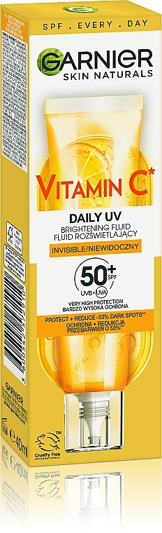 Легкий дневной флюид для лица - Garnier Skin Naturals Vitamin C Daily UV Brightenning Fluid SPF50+ — фото N4