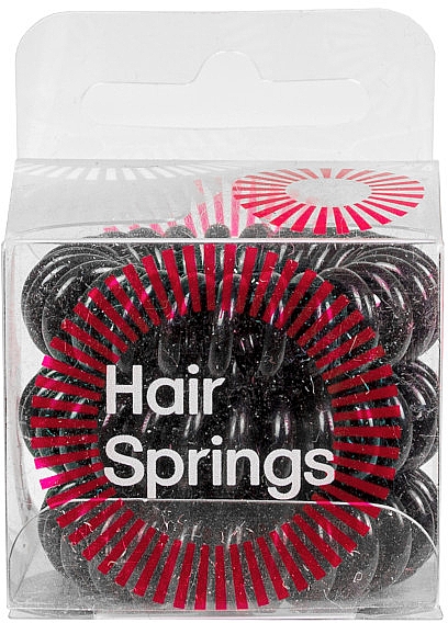 Резинки для волос черный, 3 шт - Hair Springs — фото N1