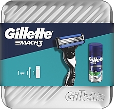 Набор - Gillette Mach 3 (razor/1pc + foam/75ml + box/1pc) — фото N2