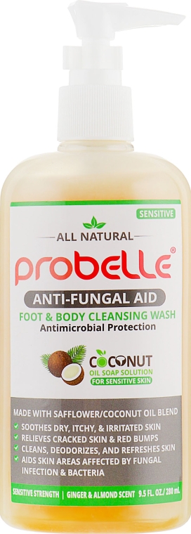 Очищающее противогрибковое мыло - Probelle Anti-Fungal Aid Foot & Body Cleansing Wash Sensitive — фото N1