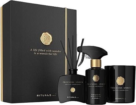 Набор - Rituals Private Collection Precious Amber (diffuser/100ml + candle/360g + spray/250ml) — фото N1