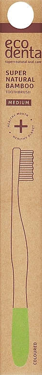 Бамбуковая зубная щетка, средней жесткости, салатовая - Ecodenta Bamboo Toothbrush Medium — фото N1