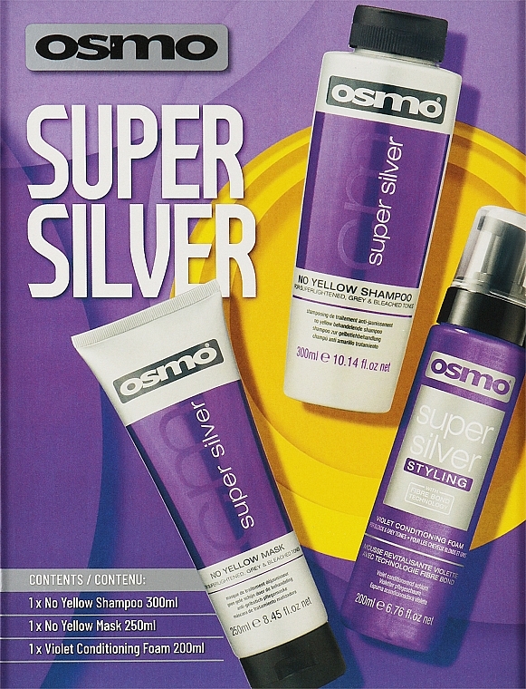Набор - Osmo Super Silver (sh/300ml + h/mask/250ml + h/spr/200ml) — фото N1