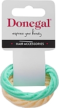 Парфумерія, косметика Резинки для волосся, 2 шт., FA-5681, бірюзова+персикова - Donegal