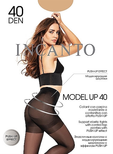 Колготки для жінок коригувальні "Model Up" 40 Den, тілесні/melon - Incanto — фото N1