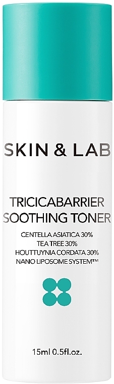 Заспокійливий тонер для обличчя з центелою - Skin&Lab Tricicabarrier Soothing Toner (міні) — фото N1