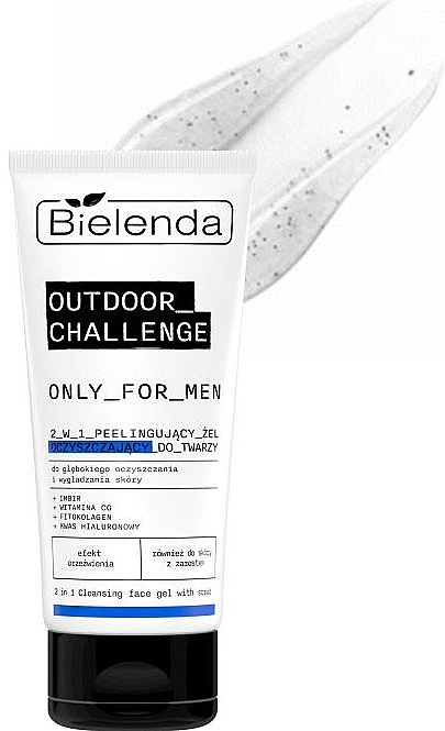 Очищающий пилинг-гель для лица 2 в 1 - Bielenda Only For Men Outdoor Challenge 2 in 1 Peeling Facial Cleansing Gel — фото N2