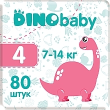 Підгузки дитячі 4 (7-14кг), 80 шт. - Dino Baby — фото N1