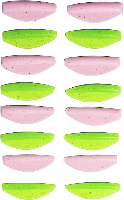 Валики для ламинирования ресниц и бровей, S, S1, M, M1, L, L1, XL, XL1 - Zola Round Curl Pink & Green — фото N2