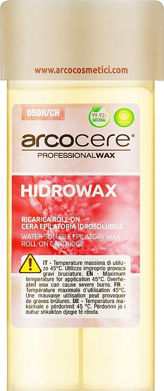 Воск в кассете водорастворимый для депиляции - Arcocere Hidrowax Wax Cartridge — фото N1