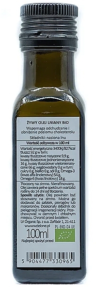 Льняное масло - LOV Organic Living Linseed Oil Cold Pressed — фото N2