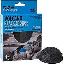 Духи, Парфюмерия, косметика Спонж для умывания конжаковый, 7,5 см - Santo Volcano Spa Volcano Black Sponge