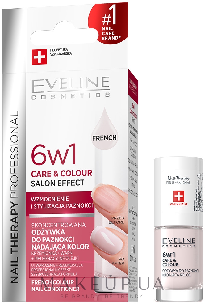 Лак-кондиціонер для нігтів - Eveline Cosmetics Nail Therapy Care&Colour Nail Conditioner 6in1 — фото French