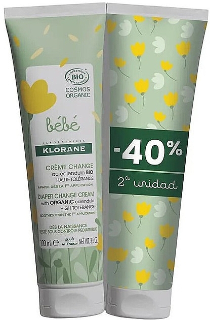 Набор - Klorane Bebe Diaper Change Cream Duo (b/cr/2x100ml) — фото N1