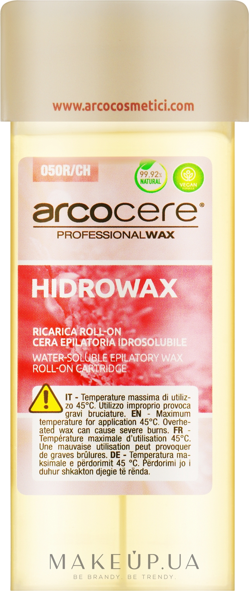 Воск в кассете водорастворимый для депиляции - Arcocere Hidrowax Wax Cartridge — фото 100ml
