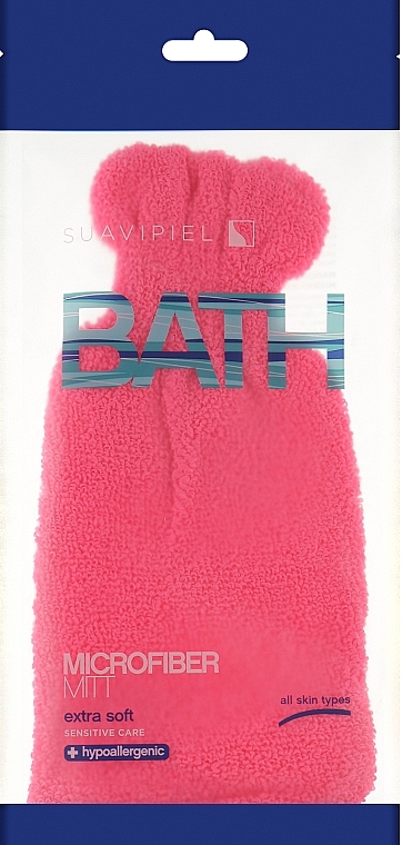 Мочалка-рукавичка банна, неоново-рожева - Suavipiel Bath Micro Fiber Mitt Extra Soft — фото N1
