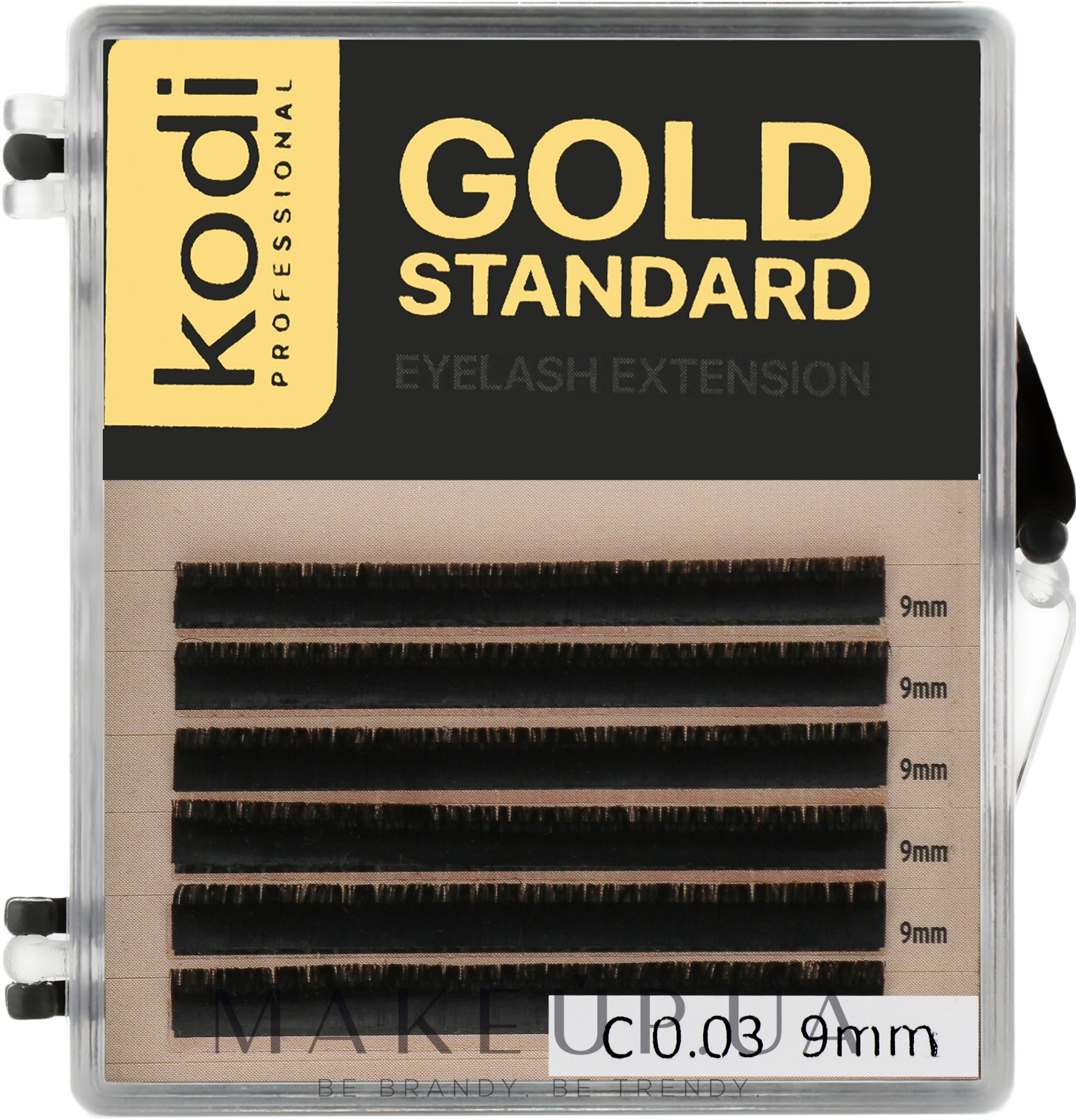 Накладные ресницы Gold Standart C 0.03 (6 рядов: 9 мм) - Kodi Professional — фото 1уп