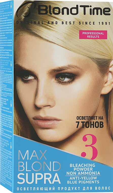 Краска осветлитель для волос Супра Max Blond на 7 тонов №3 - Blond Time Supra Hair Bleaching Product