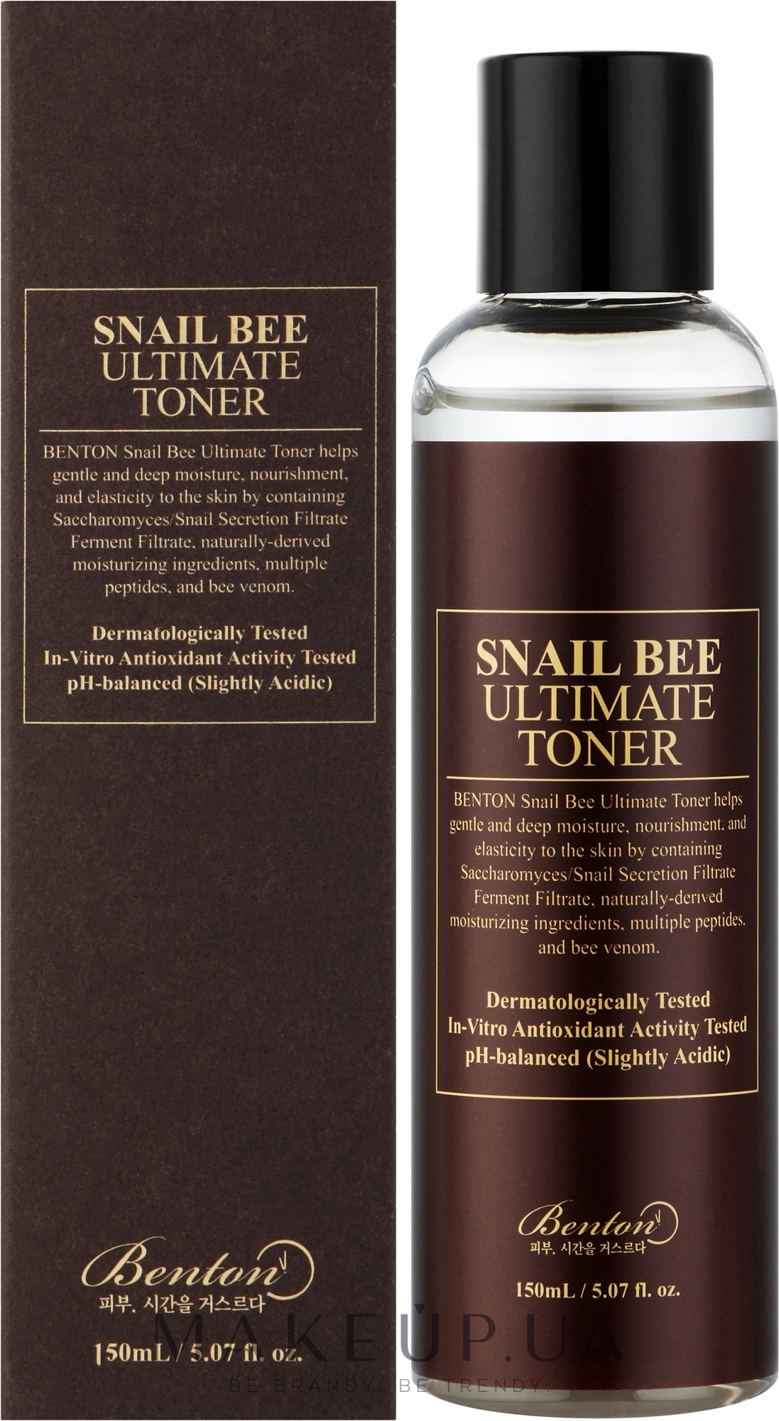 Тонер с ферментированным муцином улитки и пчелиным ядом - Benton Snail Bee Ultimate Toner — фото 150ml