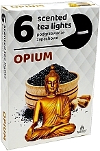 Парфумерія, косметика Чайні свічки "Опіум", 6 шт. - Admit Scented Tea Light Opium