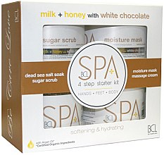 Духи, Парфюмерия, косметика Набор - BCL SPA 4 Step Starter Kit Milk Honey (scr/454g + salt/454g + mask/473ml + cr/473ml)