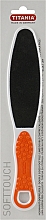 Терка педикюрная двусторонняя с ручкой, оранжевая - Titania — фото N1
