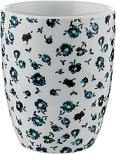 Парфумерія, косметика Склянка для ванної кімнати "Eve", фарфор, біла у блакитну квітку - Spirella
