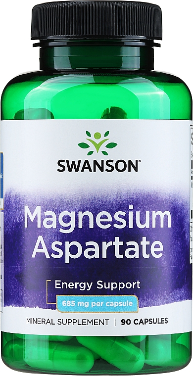 Харчова добавка "Аспартат магнію", 685 мг 90 шт. - Swanson Magnesium Aspartate — фото N1