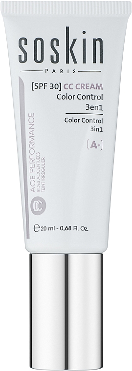 СС-крем 3 в 1 для обличчя - Soskin CC Cream Color Control 3 In 1 — фото N1
