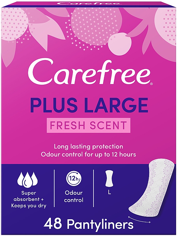 Ежедневные гигиенические прокладки с легким ароматом, 48 шт - Carefree Plus Large Light Scent — фото N1