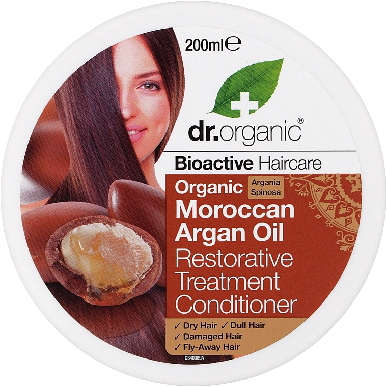 Відновлювальний кондиціонер з марокканською аргановою олією - Dr. Organic Bioactive Haircare Moroccan Argan Oil Restorative Treatment Conditioner — фото N1