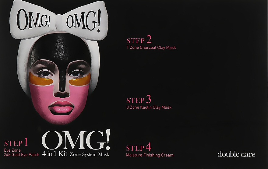 Чотирикомпонентна маска для очищення обличчя - Double Dare OMG! 4in1 Kit Zone System Mask — фото N3