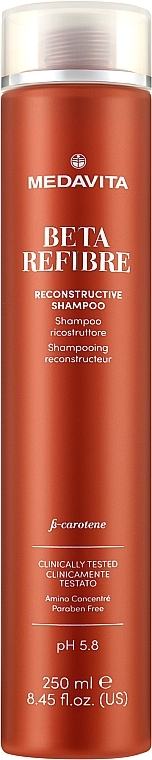 Восстанавливающий шампунь для поврежденных волос - Medavita Beta Refibre Recontructive Shampoo