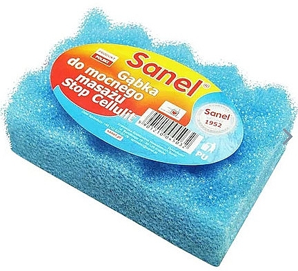 Губка для тела массажная антицеллюлитная, синяя - Sanel Stop Cellulit — фото N1