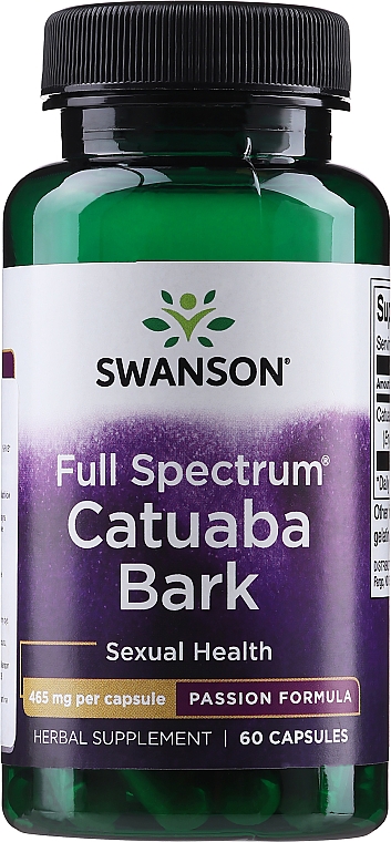 Харчова добавка "Кора дерева катуаба", 465 мг - Swanson Catuaba Bark — фото N1