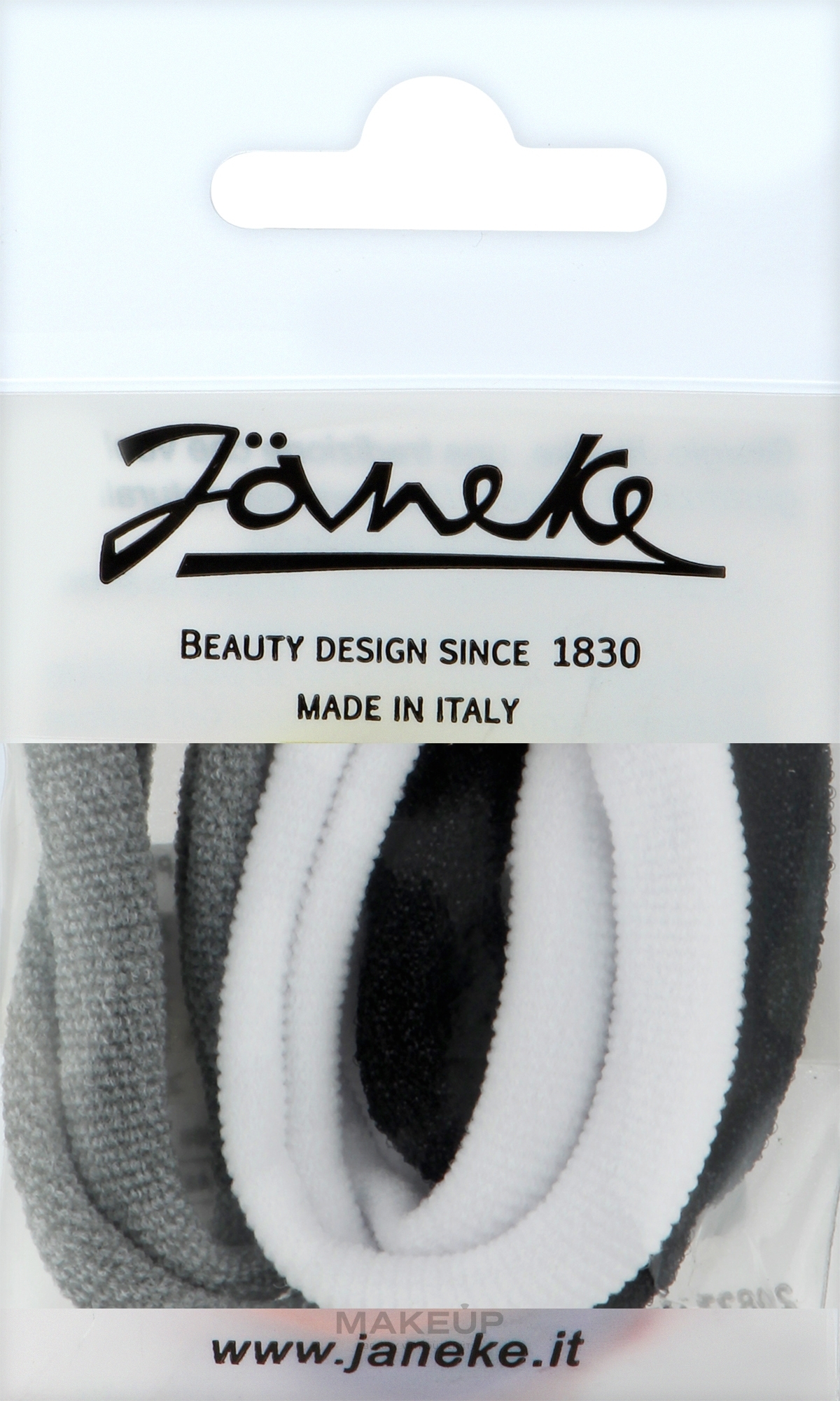 Резинки для волос, 6 шт, черная + белая + серая - Janeke — фото 6шт