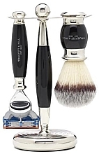 Парфумерія, косметика Набір для гоління, Ebony - Truefitt & Hill Edwardian Collection Fusion With Synthetic Brush