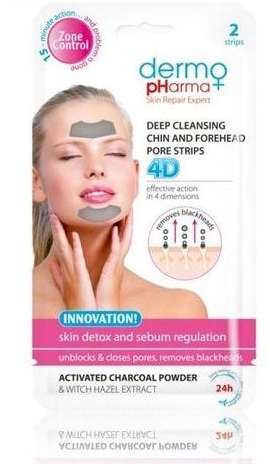 Пластир для лоба та підборіддя проти вугрів - Dermo Pharma Deep Cleasing Chin And Forehead Pore Strips — фото N1