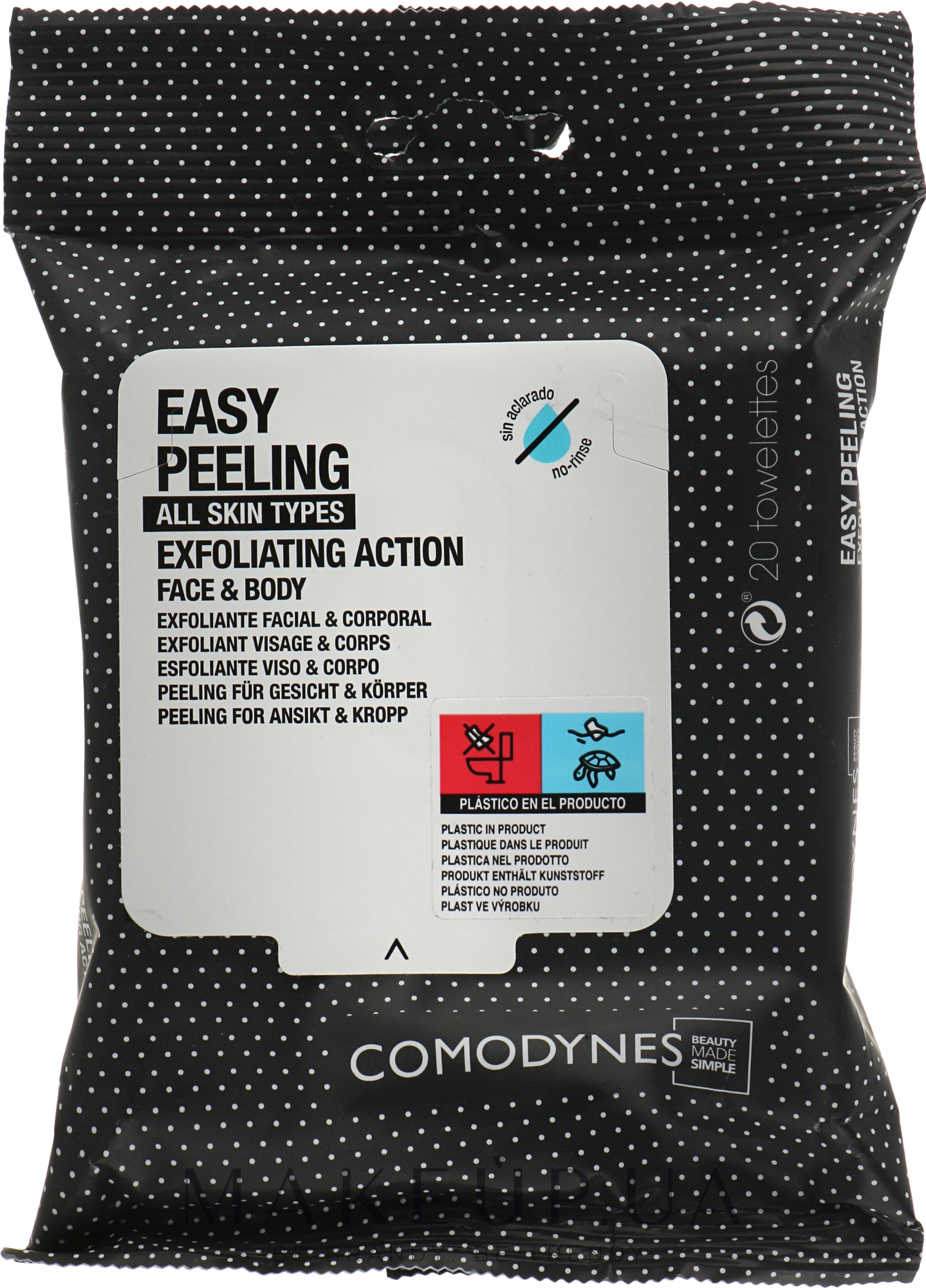 Салфетки для пилинга лица и тела - Comodynes Easy Peeling Exfoliating Action Face and Body — фото 20шт