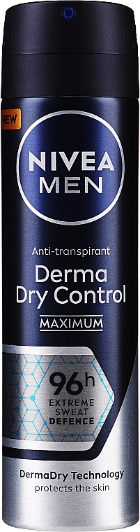 Дезодорант-антиперспірант спрей для чоловіків - NIVEA MEN Derma Dry Control Maximum Antiperspirant Deodorant Spray — фото N1