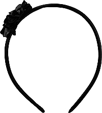 Декоративний обруч для волосся, FA-5706, чорний із квіткою - Donegal — фото N1