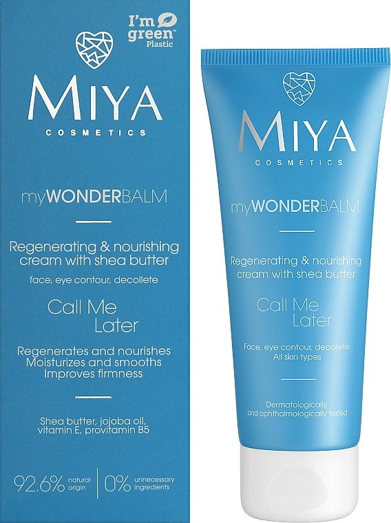 Регенерувальний живильний крем для обличчя та тіла - Miya Cosmetics My Wonder Balm Call Me Later Cream — фото N2