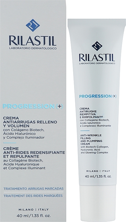 Крем против морщин с эффектом заполнения и увлажнения - Rilastil Progression ( + ) Anti-Wrinkle Filling Plumping Cream  — фото N2