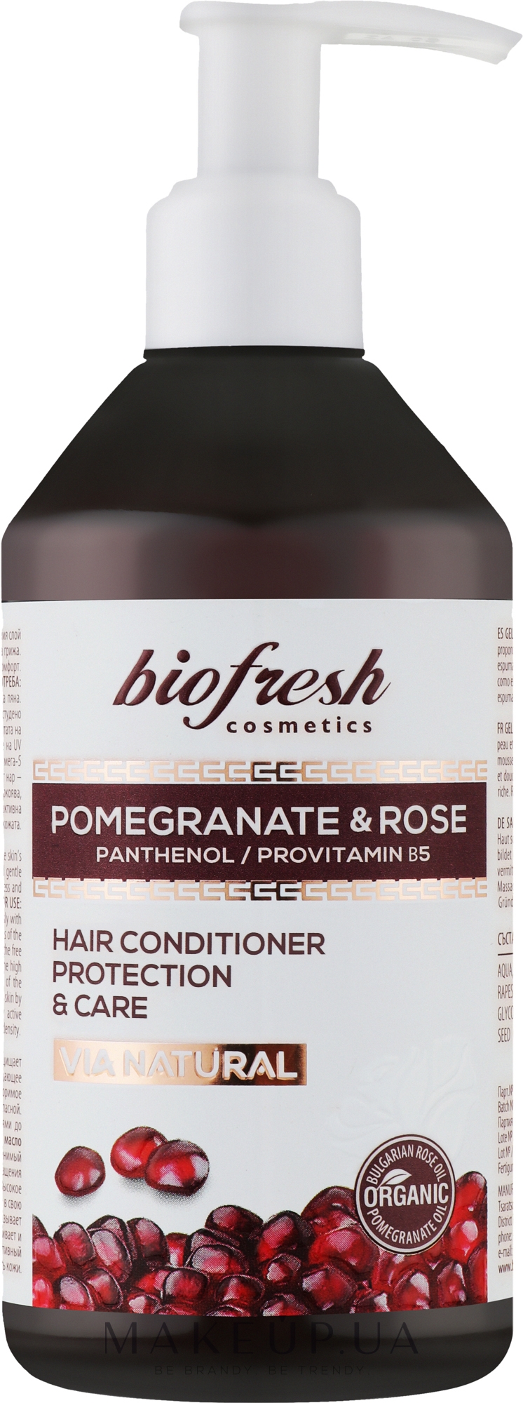 Бальзам-кондиціонер для волосся "Гранат і троянда" - BioFresh Via Natural Pomergranate & Rose Hair Conditioner Protection & Care — фото 250ml