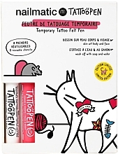 Парфумерія, косметика Набір для тимчасових татуювань - Nailmatic Tattopen Duo Set The Cat By Ami Imaginaire